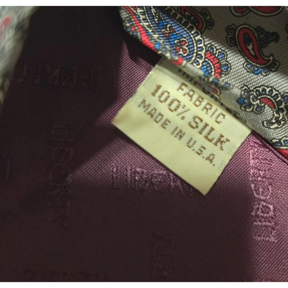 Vintage‎ LIBERTY OF LONDON 90s 100% Silk Gray Neck Tie Paisley